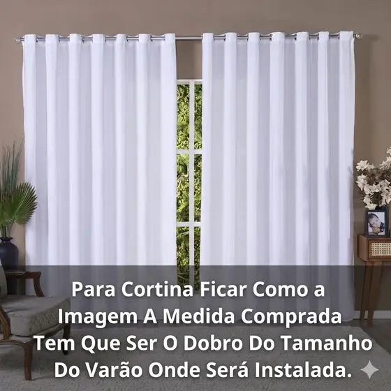 Cortina Para VARÃO Tecido Voal Gaze De Linho Com Forro de Alta Qualidade Varias Cores Para Sala / Quarto / Escritorio