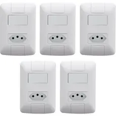 Kit 5 Tomadas Duplas 20A com Interruptor e Tecla A6 Tramontina