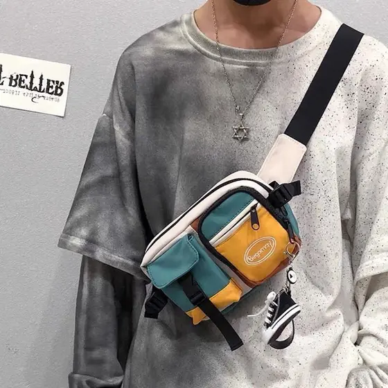 Pochete Pequena Tendência Japonesa Hip Hop/Bolsa De Ombro DBKV