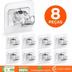 Kit Ganchos adesivos para varão de cortina que não precisa furar suporte de parede Kit Ganchos adesi