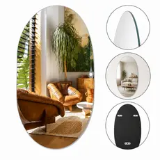 Espelho Oval 48x78cm para Decoração Banheiro Quarto Sala