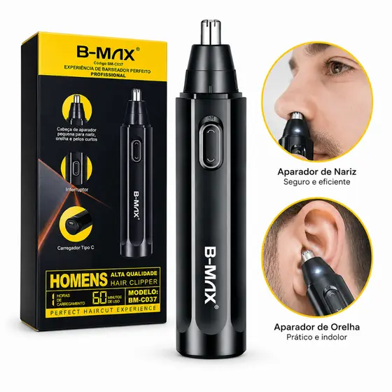 Aparador de Pelos Premium B-MAX Original Barba Nariz Orelha