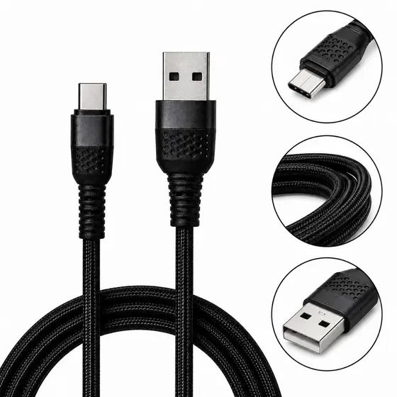 Cabo Carregador Turbo USB para Tipo C 2 Metros 3.4A Nylon Original X-cell