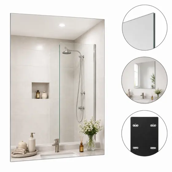 Espelho Retangular 40cm x 60cm Decoração Cassa Sala Banheiro com Suporte