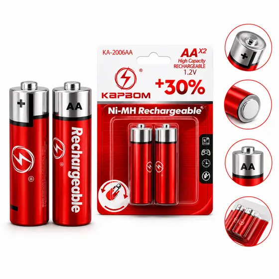 Pilha Recarregável AA/AAA 3800mAh 1,2V NiMH Alta Duração