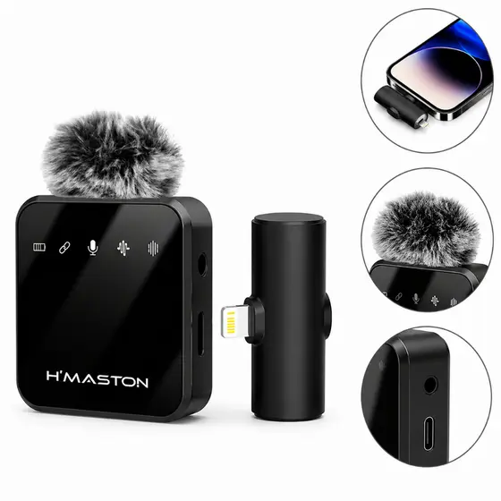 Microfone Lapela Sem Fio Profissional Alta Sensibilidade H’Maston