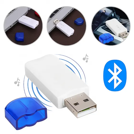 Adaptador Bluetooth USB Fácil Instalação Pareamento Para Carro Áudio Limpo