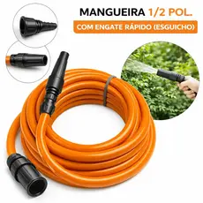 Mangueira Siliconada 1/2 Flexível Anti Dobras Reforçada Com Bico Esguicho 10m a 50m