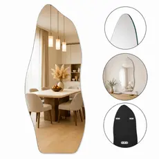Espelho Decorativo Orgânico 60x115cm sem Moldura Moderno e Elegante Casa Sala Quarto Banheiro
