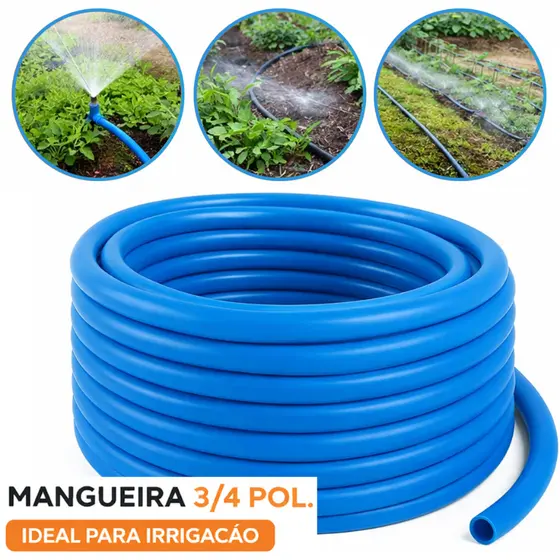 Mangueira 3/4 Reforçada Siliconada Alta Vazão Para Jardim Quintal Carro