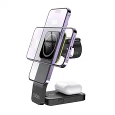 COIBEU Magnético Carregador Por Indução Sem Fio Wireless Carga Rápida 15w Para iPhone Fones smartwatch 3 em 1