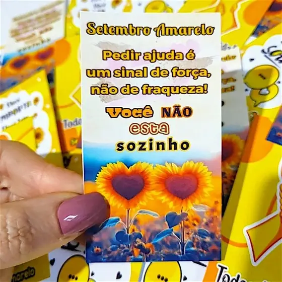50 ou 100 Unids Cartão Setembro Amarelo, Outubro Rosa, Novembro Azul, Agradecimento Ao Cliente, Brinde Lembrancinha