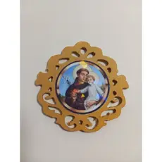 Kit Escapulário Santos Ímã MDF Dourado Holográfico - 6x6cm Envio Imediato