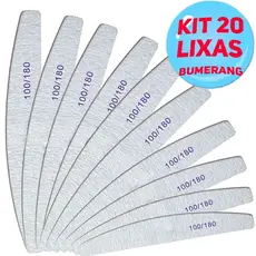 Kit 5/10/20/30/40/50 Lixas de Unha Bumerangue Lavável 100/180 Boomerang Alongamento