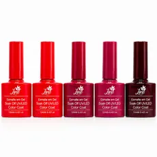 kit c/5 Esmalte Lirió Ou Bella Rosa em Gel Seca Cabine Manicure Profissional Original Sellac Color 12ML