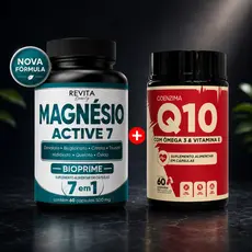 Kit Coenzima Q10 + Pro Magnésio Active 7 Suplemento de Alta Absorção – 120 cápsulas
