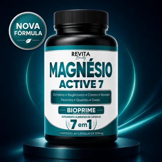 PRO MAGNÉSIO ACTIVE 7 AÇAO 7 EM 1 | ALTA ABSORÇÃO 500MG - 60 CÁPSULAS