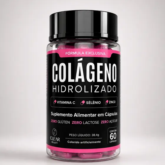 COLÁGENO HIDROLISADO COM SELÊNIO, ZINCO E VITAMINA C | 60 CÁPSULAS | BELEZA E ANTIOXIDANTE