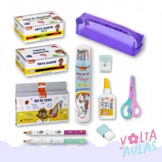 Kit Material Escolar Completo com Estojo