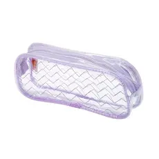 Estojo Feminino Transparente Chevron Lilás BRW