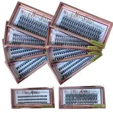 NewShow KIT Com 10 Caixas Cílios Postiços 6D MINK 30P-0.07-D Tufos sem Nó