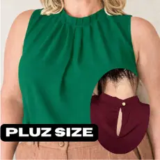 Blusa Feminina Plus Size Regata Social em Tecido Duna Confortável GG ao G2