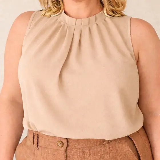 Blusa Plus Size Regata em Tecido Duna G1 G2 GG – Moda Elegante Conforto e Qualidade Premium