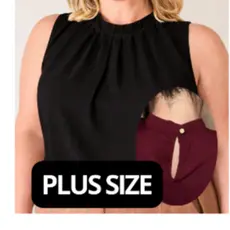 Blusa Feminina Elegante Vinho Gola Alta Regata Tecido Duna Confortável Moda Plus Size Tendência