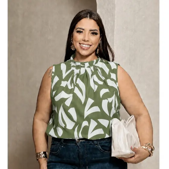 Blusa Plus Size G1 G2 Estampada | Tecido Duna de Alta Qualidade Moda Casual Feminina
