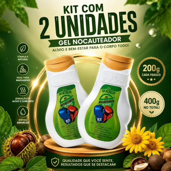 Nocauteador Gel Massageador Dokmos 200g Dores Musculares