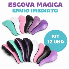 Kit 12 Escovas Mágicas Anti Frizz Desembaraçadora Para Pentear Cabelo