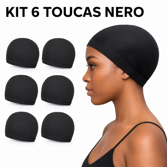 Kit 6 Touca Nero para Penteado Durar Mais Ao Dormir anti frizz Touca De Meia Peruca Premiun