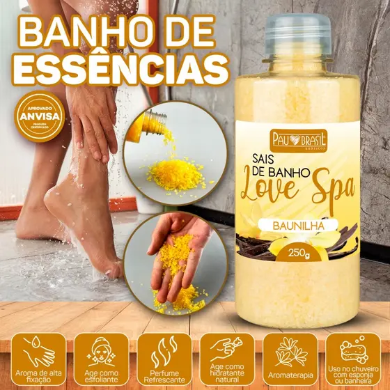 SAIS E ESPUMA DE BANHO COM AROMAS EXCLUSIVOS PARA UM SPA EM CASA
