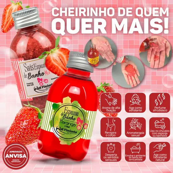 KIT SAIS E ESPUMAS DE BANHO PARA ENCONTROS SENSUAIS NO MOTEL