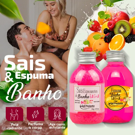 KIT SAIS DE BANHO APAIXONANTES HIDRO, JACUZZI, BANHEIRA E CHUVEIRO - BANHO A DOIS NUNCA FOI TÃO BOM
