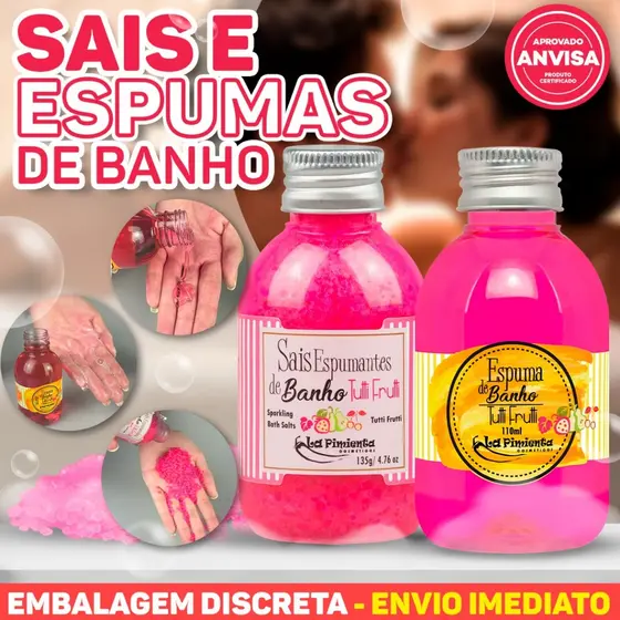 SAIS E ESPUMA DE BANHO COM AROMAS ÚNICOS PARA UM BANHO RELAXANTE
