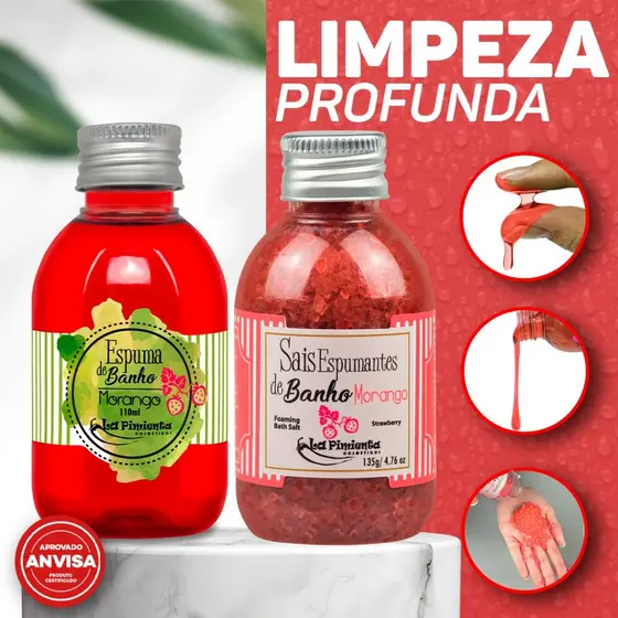 KIT SAIS E ESPUMA DE BANHO COM FRAGRÂNCIAS ENVOLVENTES PARA UM BANHO PERFEITO