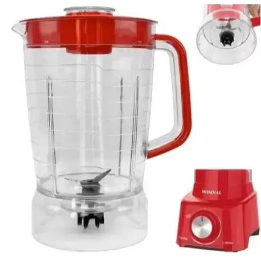 Copo De Liquidificador Mondial. L-850 L-900w Cristal Vermelho - MM1809