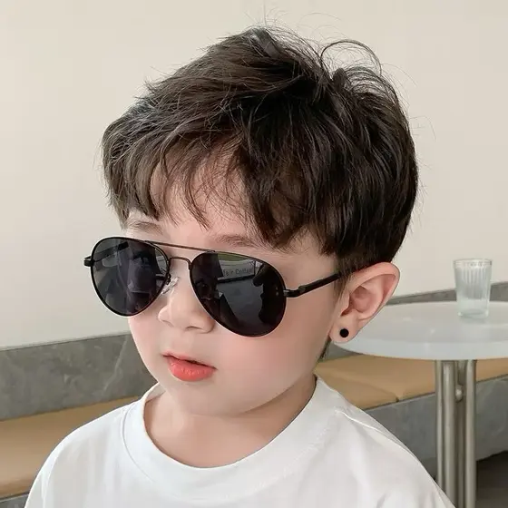 Óculos De Sol Infantil Modelo Aviador Lente Cristal