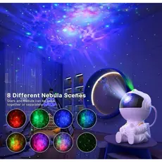 KIT 6/10/15 Mini Luminária Astronauta Projetora Estrelada LED Luz Noturna com Efeitos de Nebulosa /Céu Estrelado