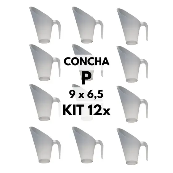 Kit 12x Concha Plástica Medidora P 100ml - Cereais Grãos Temperos Cozinha