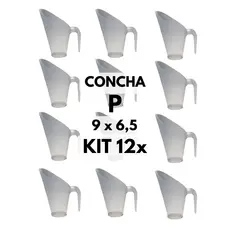 Kit 12x Concha Plástica Medidora P 100ml - Cereais Grãos Temperos Cozinha