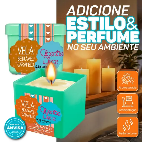 VELA AROMÁTICA BEIJÁVEL QUE AQUECE O AMBIENTE COM UM TOQUE SUAVE
