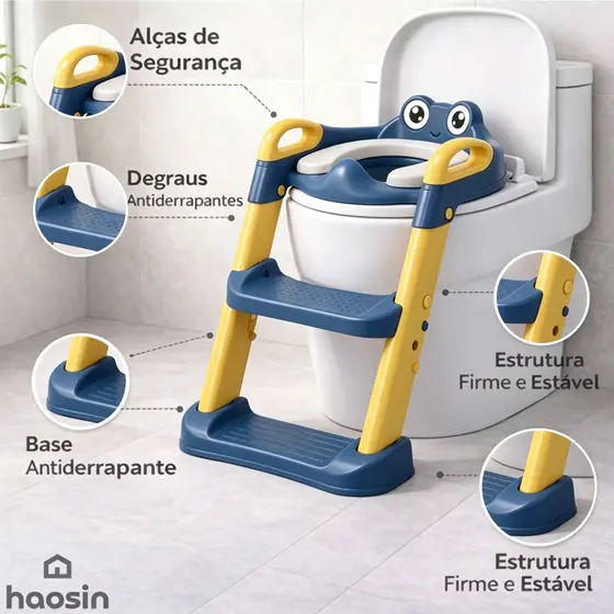 JOYA KID Assento Redutor Infantil C/ Escada Vaso Sanitário Troninho Bebê