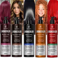 Shampoo Tonalizante Escurecedor S/ Amônia 100% Natural Lindacolor