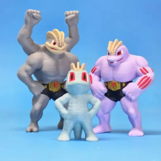 Machop Machoke Machamp Pokémon 3D Boneco Miniatura Action Figure Impressão Colecionavel