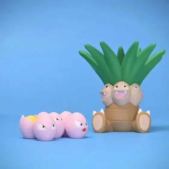 Exeggcute Exeggutor Pokémon 3D Boneco Miniatura Action Figure Impressão Colecionavel