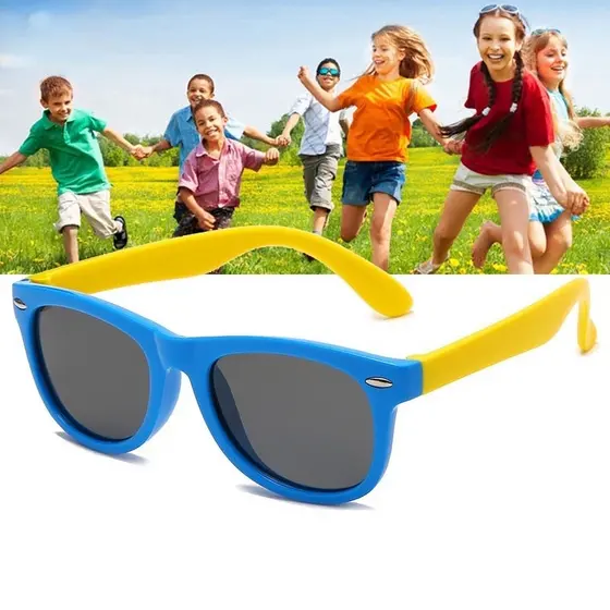 Óculos De Sol Infantil De Silicone Polarizado UV400 Flexível Para Crianças