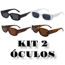 Kit 2 Óculos Retrô Vintage Retangular Uv400 Escolha o Seu Pronta Entrega