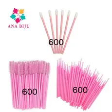 Kit - 600 Escovinhas + 600 Microbrush + 600 Aplicador de Batom Alongamento Cilios-INLIS ANA